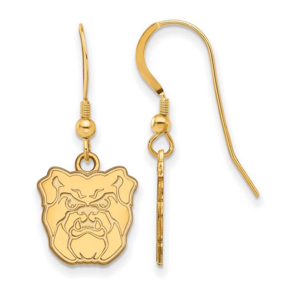 14k Gold Plated Silver Butler University Small Dangle Earrings